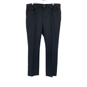 Greg Norman Pants Mens 38x30 Dark Gray Straight Pressed Creases Shark Logo Patch